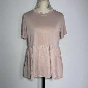 AEO Blush Peplum Tee